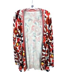 Daniel Rainn Women's Boho Open Front Fall Arty Long Sleeve Cardigan Size Large